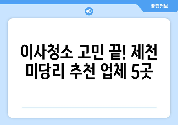 충청북도 제천시 미당리 이사청소 추천| 믿을 수 있는 업체 5곳 비교분석 | 이사청소, 제천시, 미당리, 청소업체, 추천